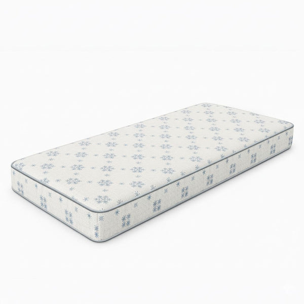 Pale Blue Snowflake Pattern Printed Bench Cushion
