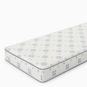 Pale Blue Snowflake Pattern Printed Bench Cushion