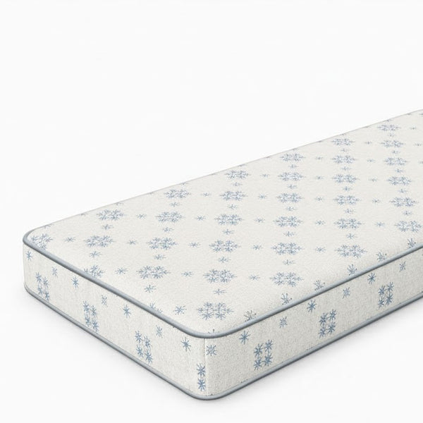 Pale Blue Snowflake Pattern Printed Bench Cushion