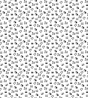 Black Panda Themed Baby Room Curtain