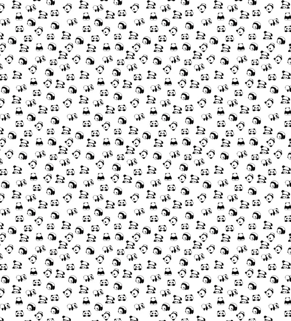 Black Panda Themed Baby Room Curtain
