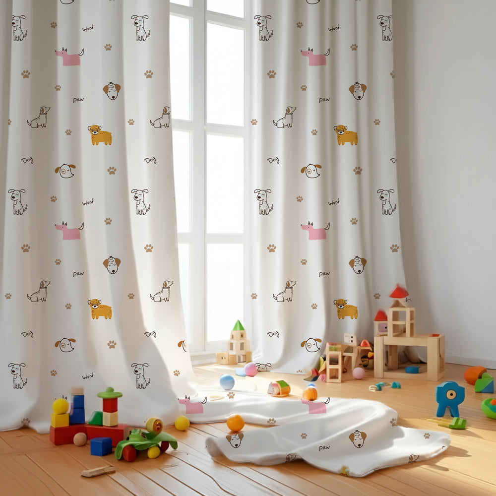 Paws and Play Themed Baby Room Curtain