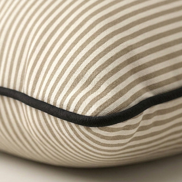 Luxury Striped Upholstered Pillow Shams with Contrast Piping