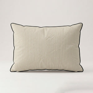 Luxury Striped Upholstered Pillow Shams with Contrast Piping