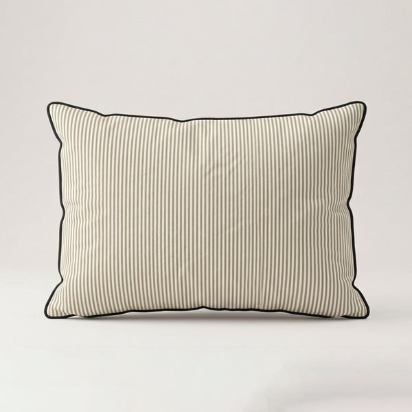 Luxury Striped Upholstered Pillow Shams with Contrast Piping