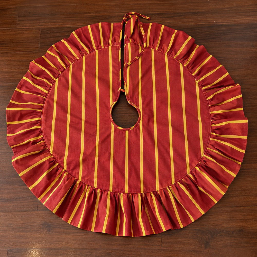 Retro Holiday Striped Tree Skirt