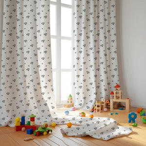 Tiny Hearts and Collars Themed Baby Room Curtain