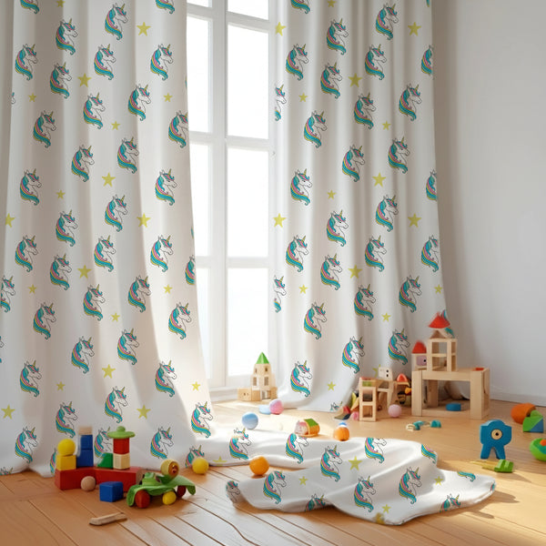 Unicorn Themed Baby Room Curtain