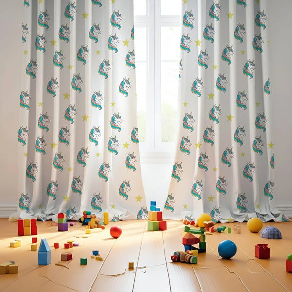 Unicorn Themed Baby Room Curtain