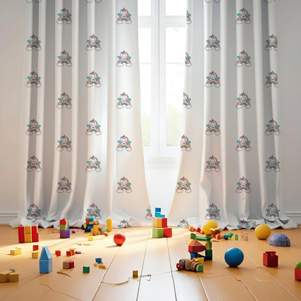 Unicorn Girl Themed Baby Room Curtain