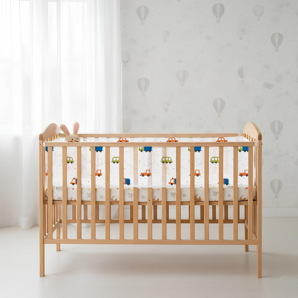 Vehicles Themed Mesh Crib Liner