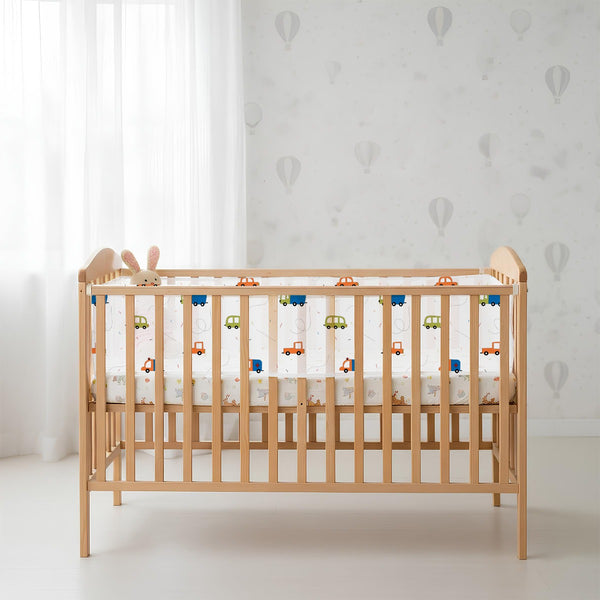 Vehicles Themed Mesh Crib Liner