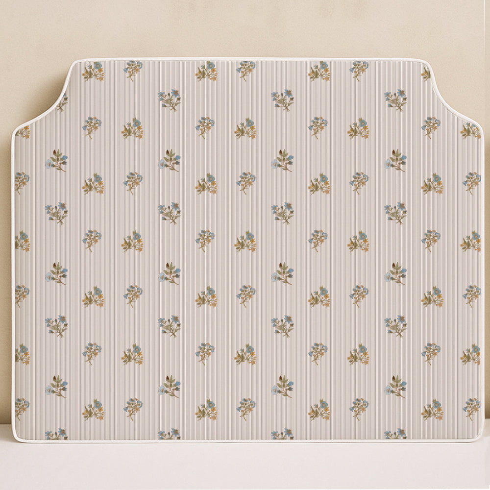 Vintage Floral Pinstripe Headboard