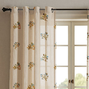 Vintage Floral Pinstripe Curtain (Set of 2)