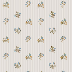 Vintage Floral Pinstripe Curtain (Set of 2)
