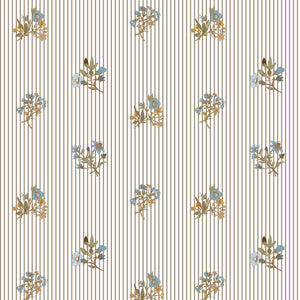 Vintage Floral Pinstripe Curtain (Set of 2)
