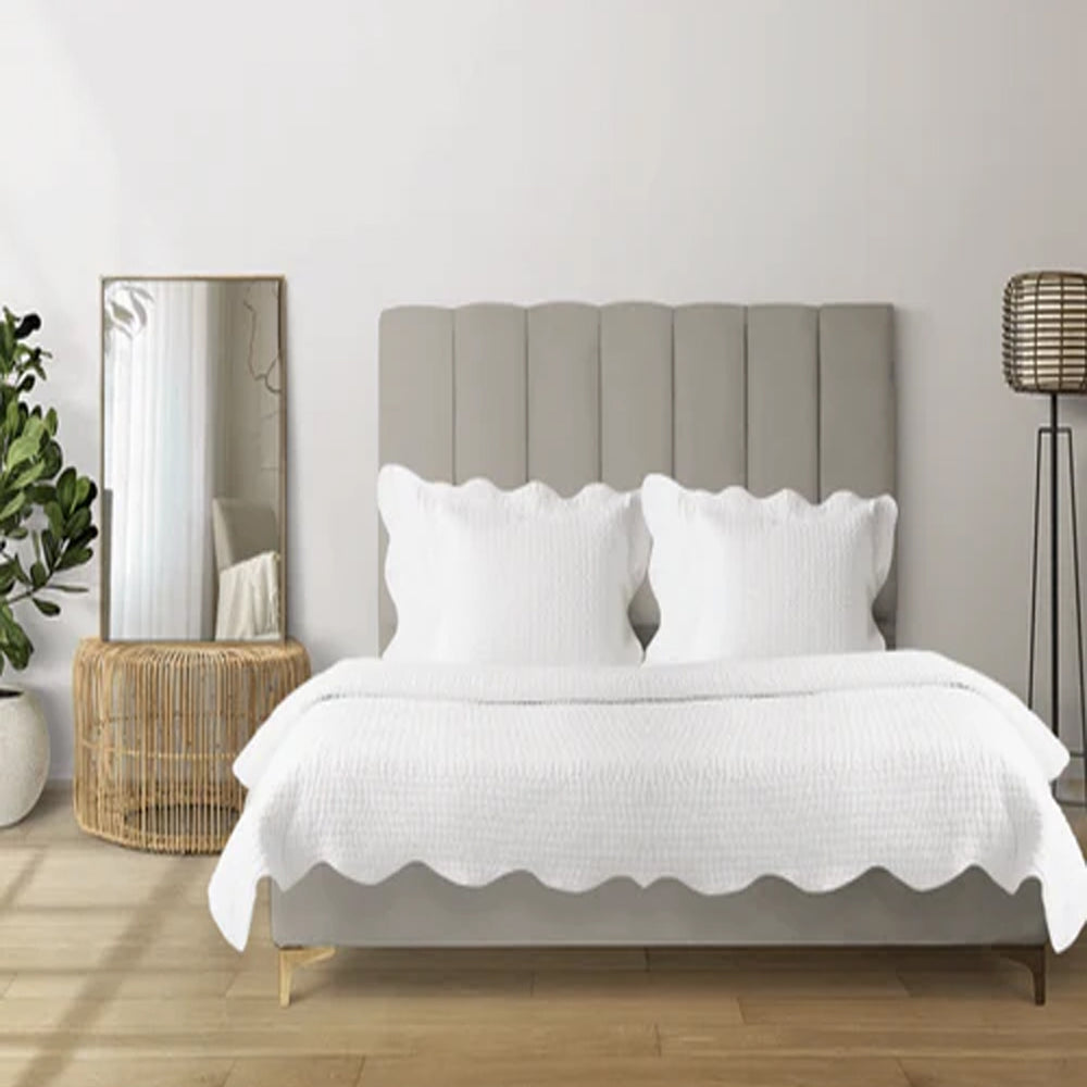 Wavy Textured Knitted Cotton Coverlet