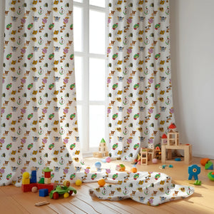 Whimsical Farmyard Themed Baby Room Curtain