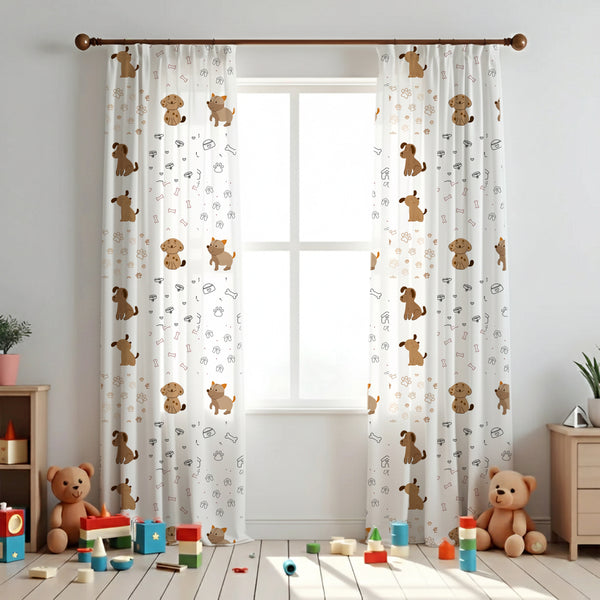Woofy Wonders Themed Baby Room Curtain