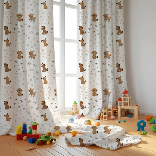Woofy Wonders Themed Baby Room Curtain