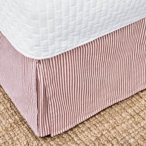 200TC Vintage Ticking Stripe Cotton Percale Tailored Bed Skirt