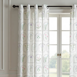 Aesthetic Floral Pattern Curtain (Set of 2)