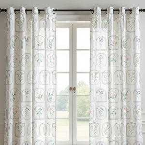 Aesthetic Floral Pattern Curtain (Set of 2)