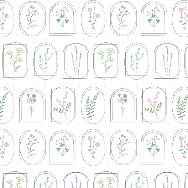 Aesthetic Floral Pattern Curtain (Set of 2)