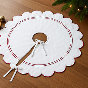 Allena Scallop & Double Border Christmas Tree Skirt