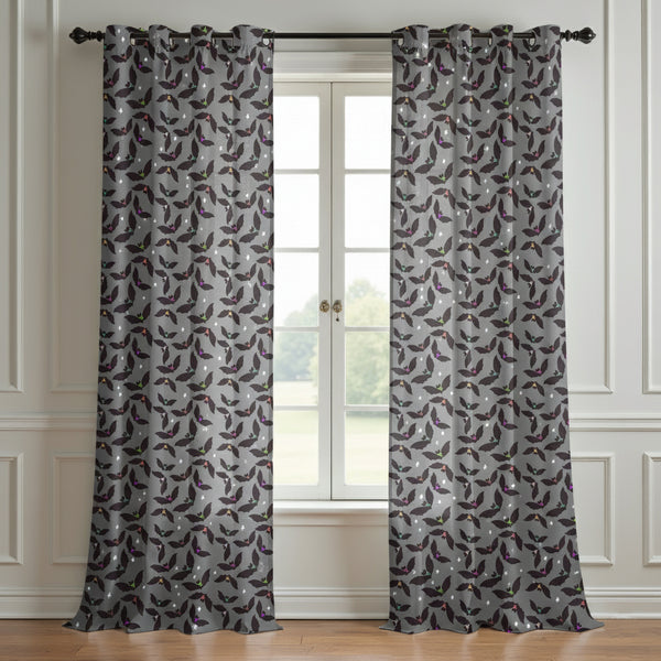 Bat Printed Curtain (Set Of 2) For Halloween