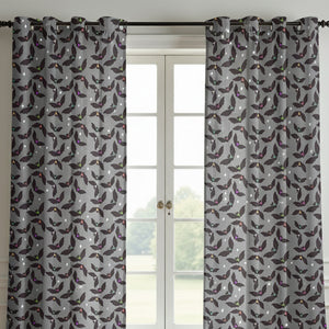 Bat Printed Curtain (Set Of 2) For Halloween