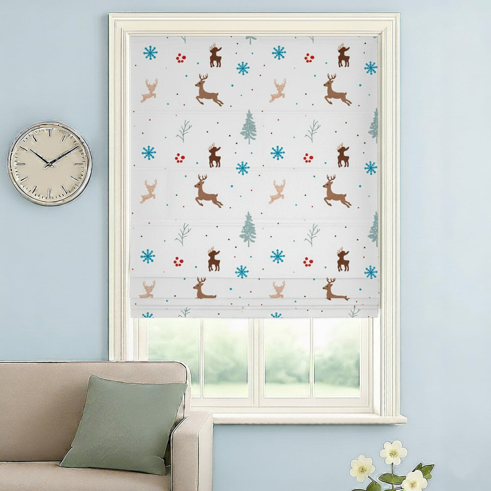 Christmas Elements Pattern Roman Shades