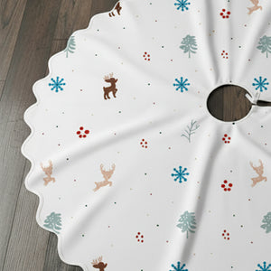 Christmas Elements Pattern Tree Skirt