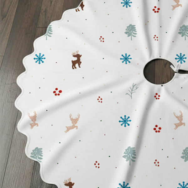 Christmas Elements Pattern Tree Skirt