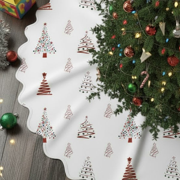 Christmas Tree & Star Pattern Tree Skirt