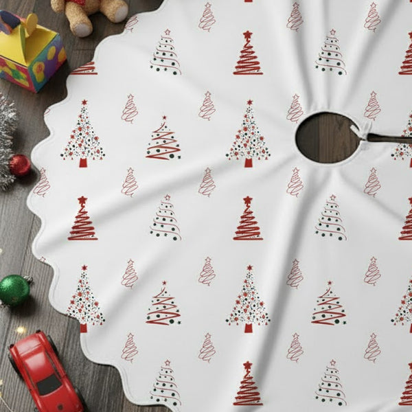 Christmas Tree & Star Pattern Tree Skirt