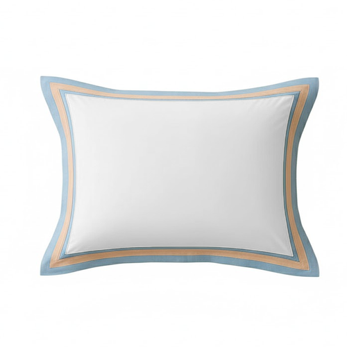 Contrast Border Frame Cotton Pillow Sham