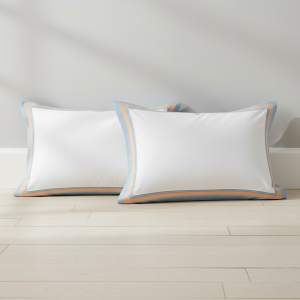 Contrast Border Frame Cotton Pillow Sham