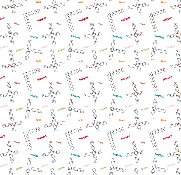 Crossword Classroom Themed Baby Room Curtain