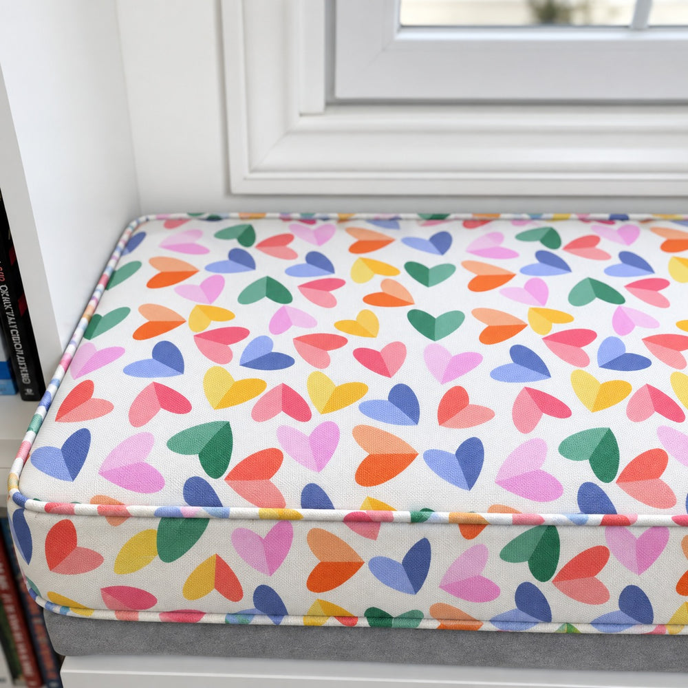 Rainbow Flutter  Custom Bench Cushion