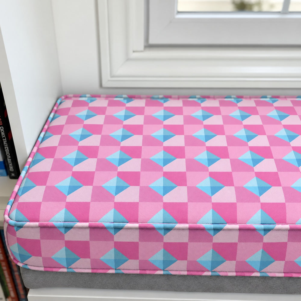 Berry Diamond Block Custom Bench Cushion