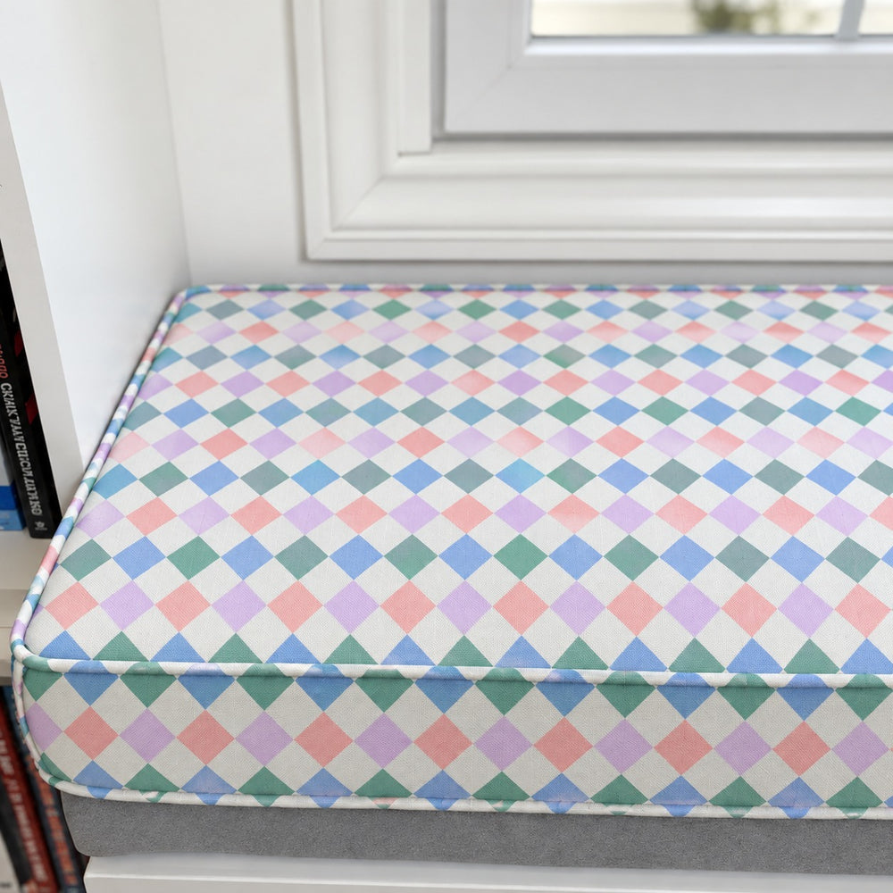 Tricolor Lattice Custom Bench Cushion