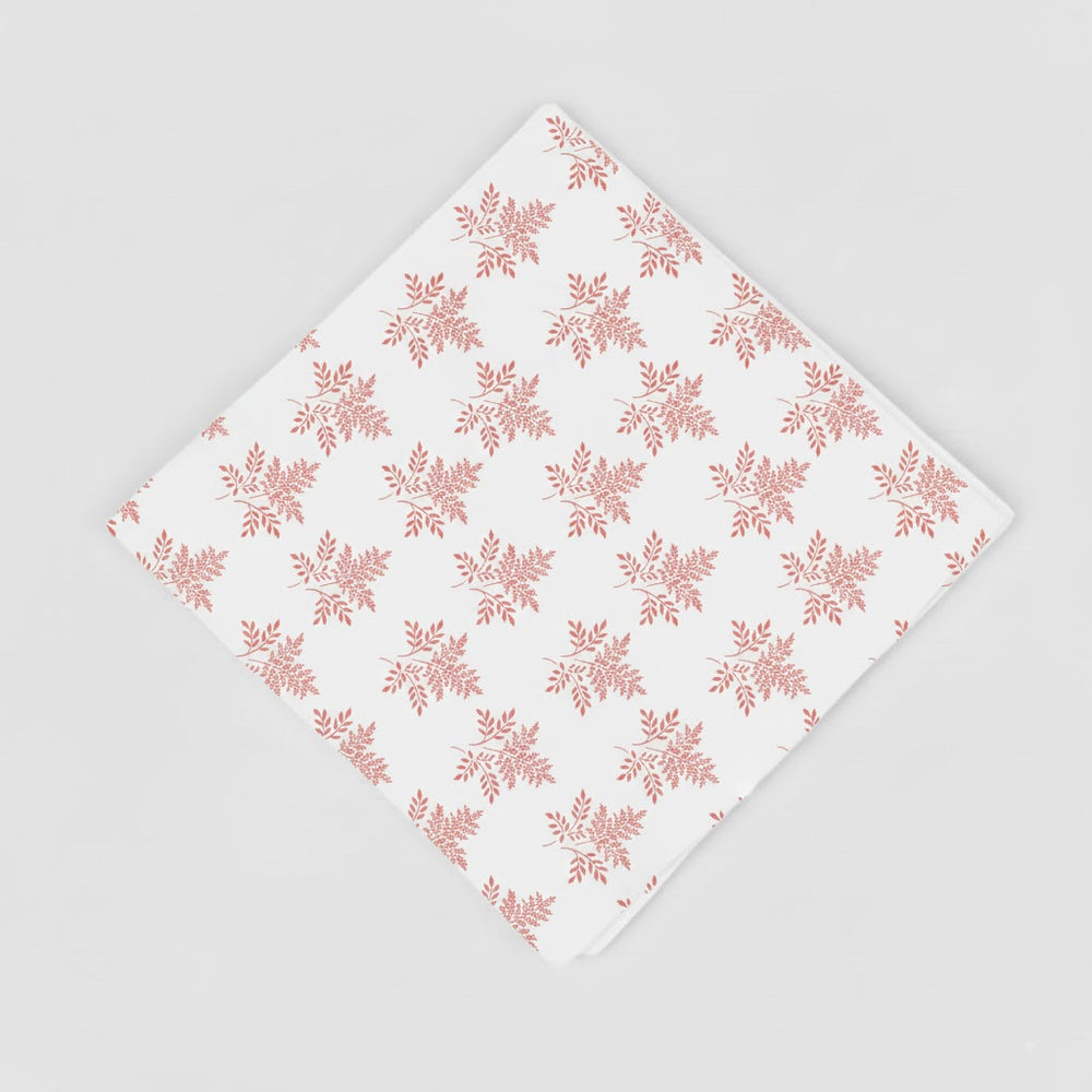 Delicate Leaf Pattern Printed Napkin (Set of 4)