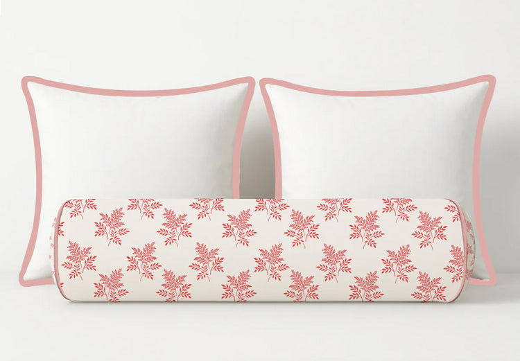 Delicate Leaf Seamless Pattern Bolster Pillow Cover