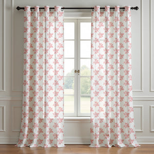 Delicate Leaf Seamless Pattern Curtain (Set of 2)