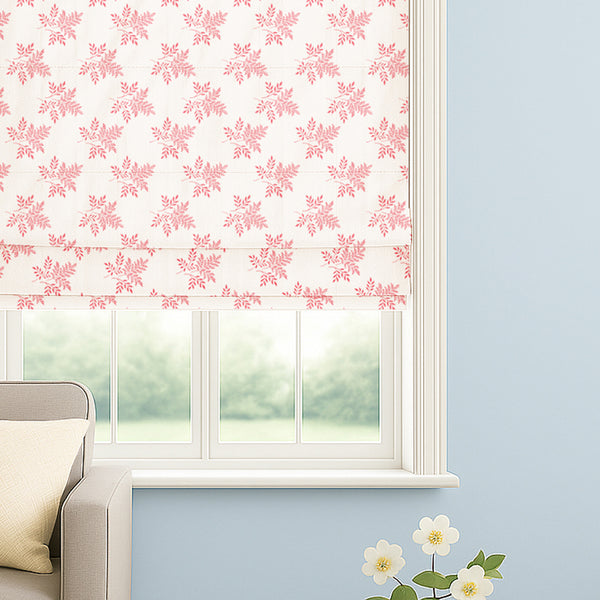 Delicate Leaf Seamless Pattern Roman Shade