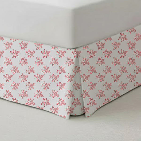 Delicate Leaf Seamless Pattern Tailored Bed Skirt