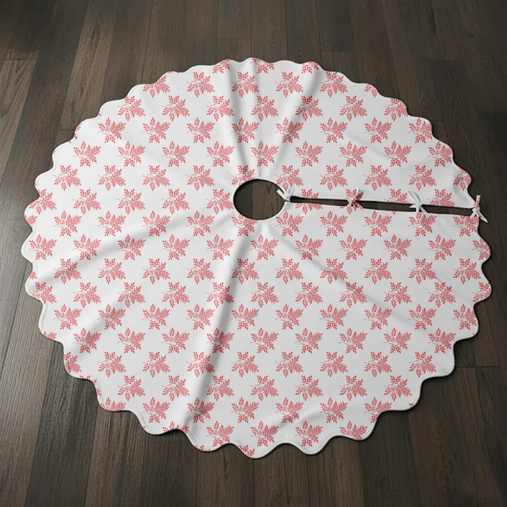 Delicate Leaf Seamless Pattern Christmas Tree Skirt