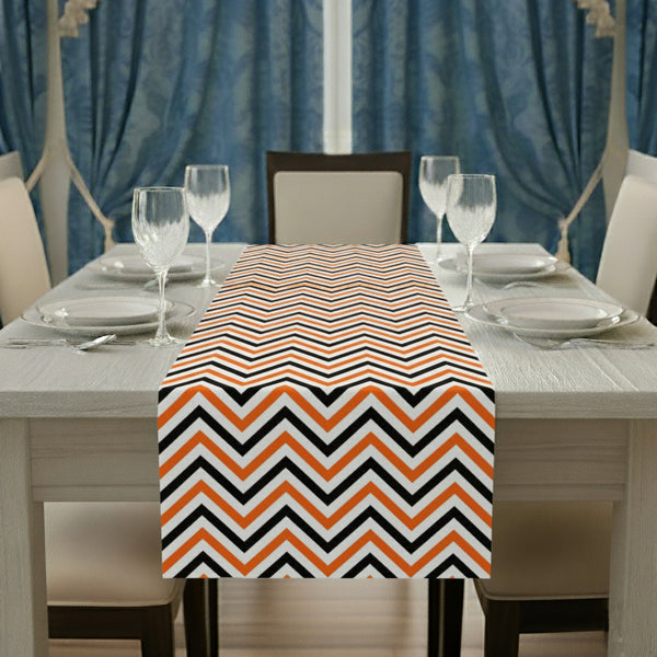 Halloween Zigzag Seamless Pattern Table Runner
