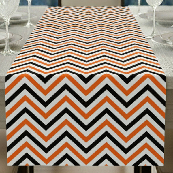 Halloween Zigzag Seamless Pattern Table Runner
